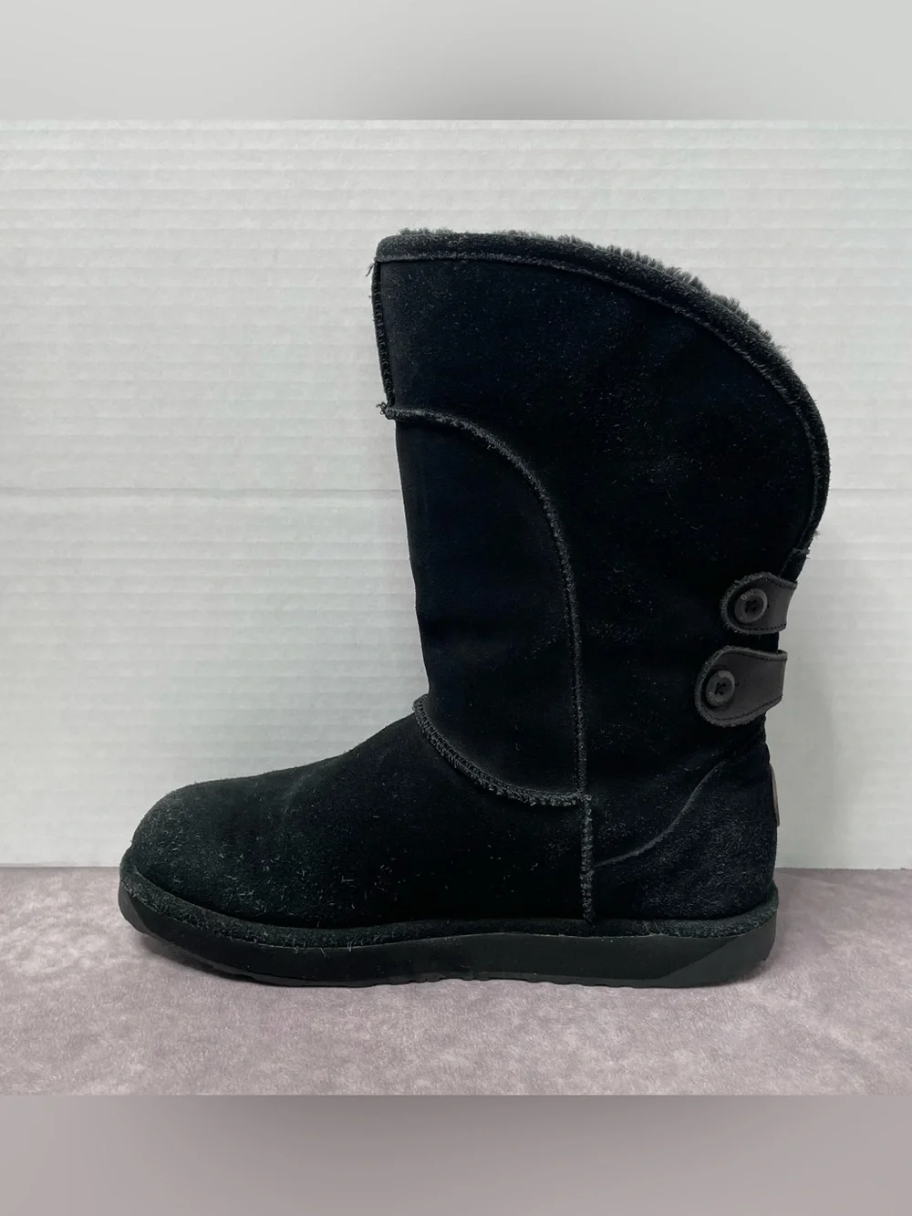 EMU Australia Charlotte Boots Women 9 Black Suede Leather Sheepskin Waterproof